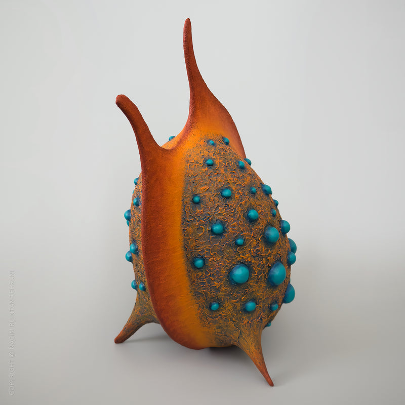 Metamorphosis I, mixed media sculpture for sale by artist Nacim Ruintan-Tehrani.