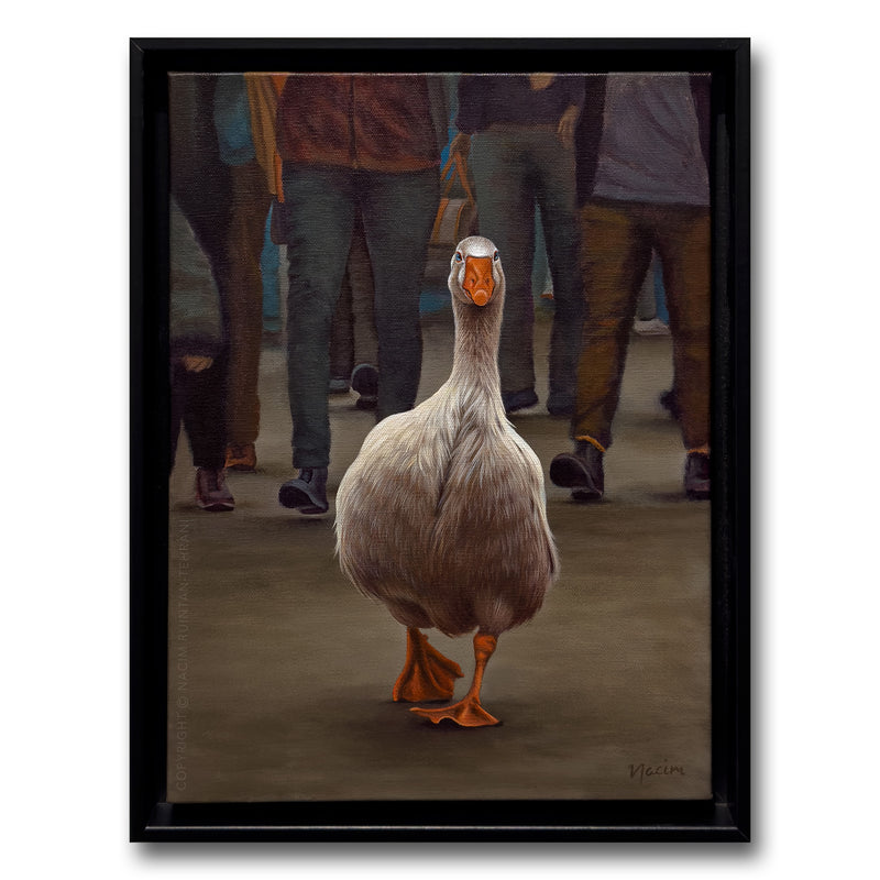 Striving To Survive (framed), original acrylic painting for sale by artist Nacim Ruintan-Tehrani.