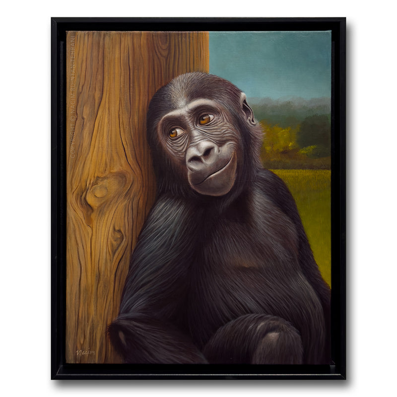 On The Other Side (framed), original acrylic painting for sale by artist Nacim Ruintan-Tehrani.