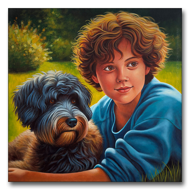 A Moment in the Sun, original acrylic painting for sale by artist Nacim Ruintan-Tehrani.