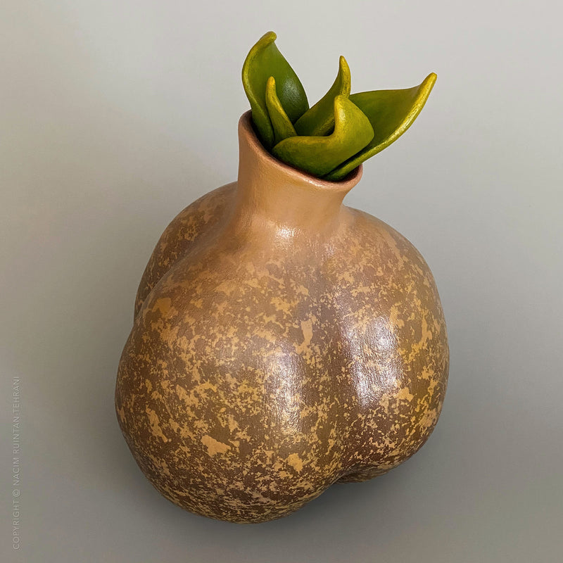 Verdant bloom #2, ceramic sculpture for sale by artist Nacim Ruintan-Tehrani.