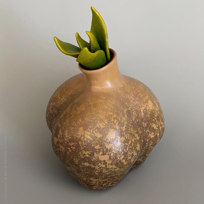 Verdant bloom #1, ceramic sculpture for sale by artist Nacim Ruintan-Tehrani.