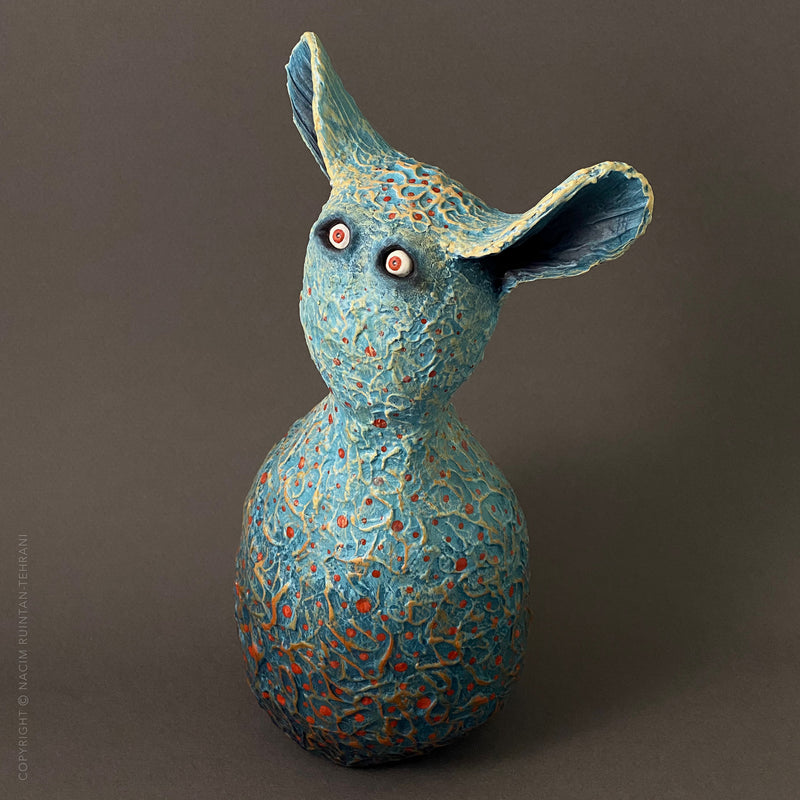 Aquaroo, mixed media sculpture for sale by artist Nacim Ruintan-Tehrani.