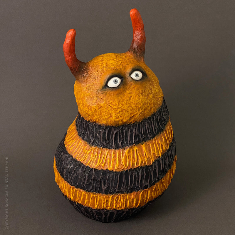 Bumblebee, mixed media sculpture for sale by artist Nacim Ruintan-Tehrani.