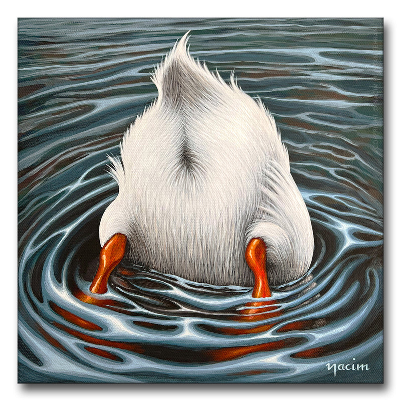 Bottoms up, original acrylic painting for sale by artist Nacim Ruintan-Tehrani.