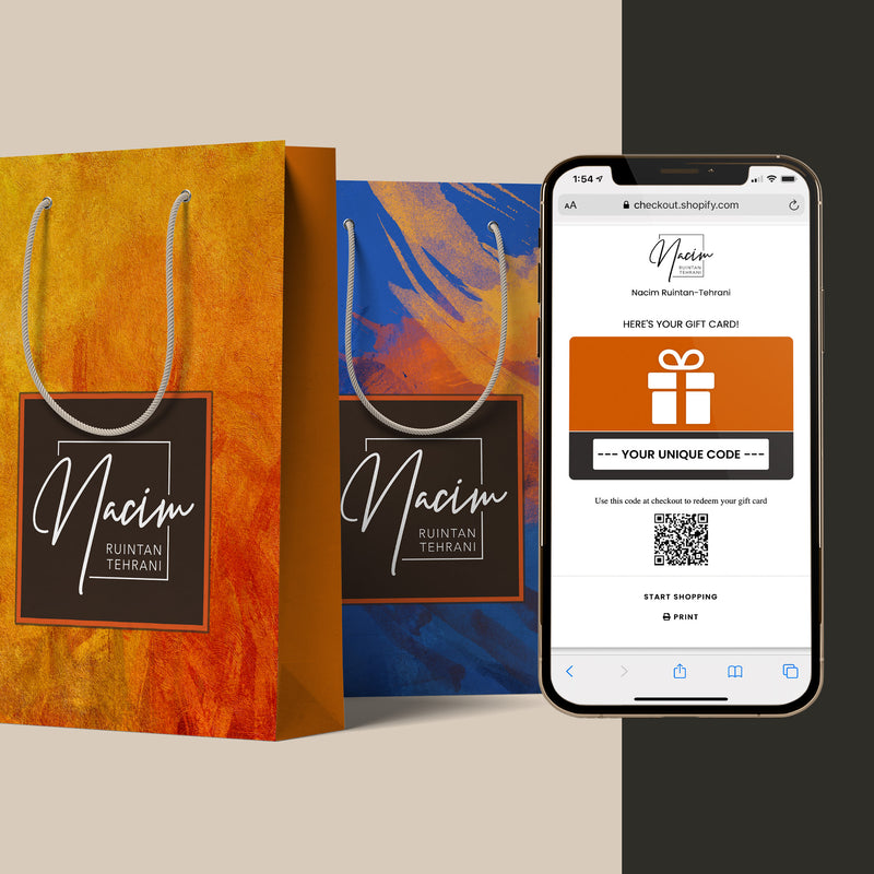 Gift Cards from Nacim’s Online Art Gallery - Perfect Gift - Electronic gift cards are now available on my shop. If you can’t decide what to get for yourself or someone else, or there is not enough time for shipping, purchase a gift card. 